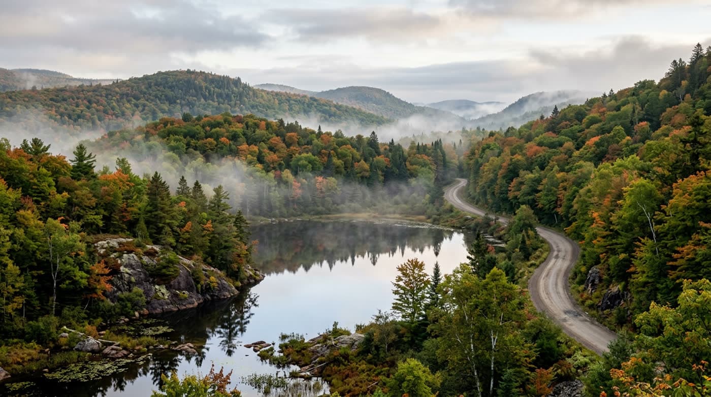Paysage caractéristique de la région Laurentides